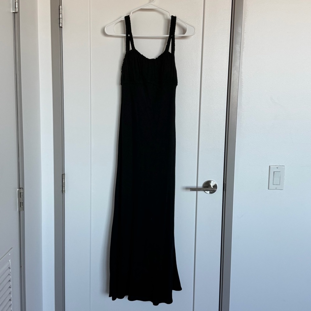 Topshop Black Maxi Dress with Ruched Bodice